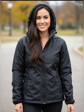 Women's Black Lightweight Hooded Jacket